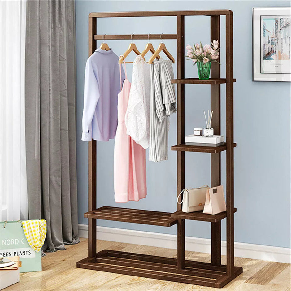 Wooden Cloth Stand with Rack