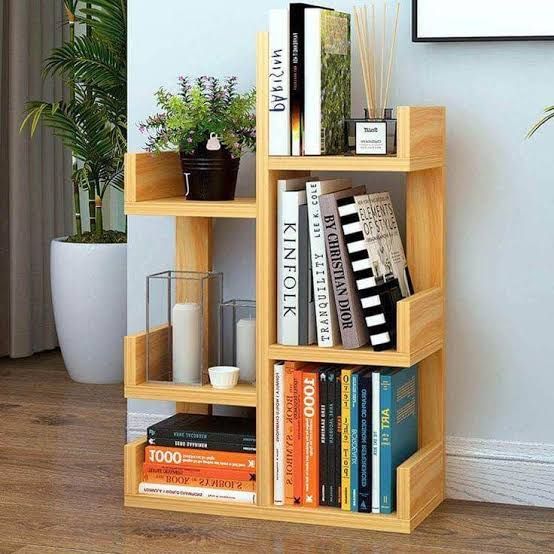 Mini Wooden L-Shaped Bookshelf
