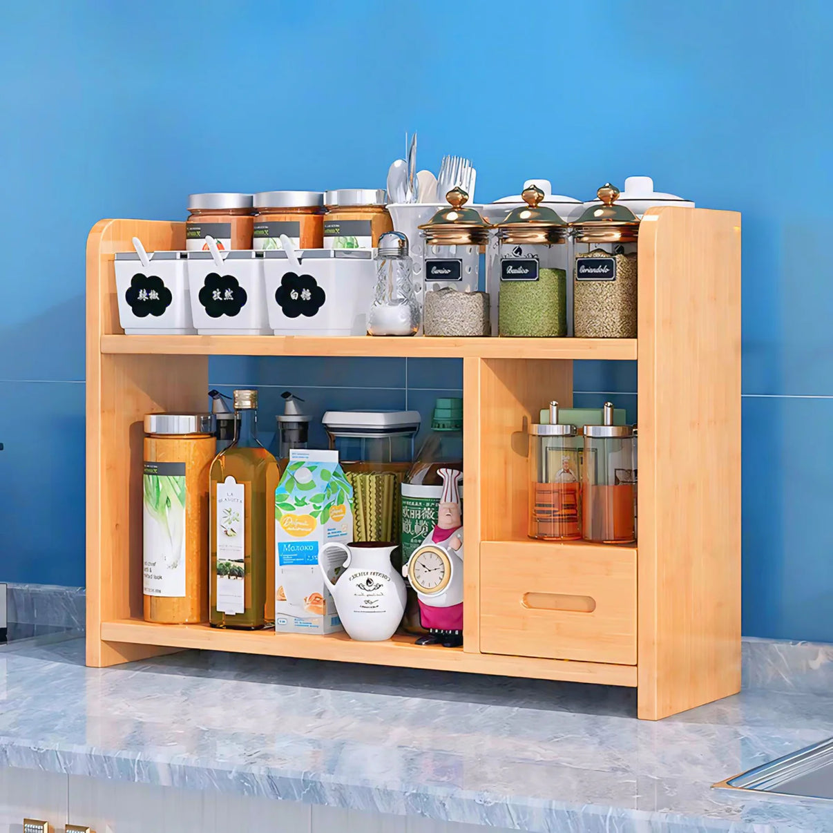 Stylish Wooden Kitchen Organizer