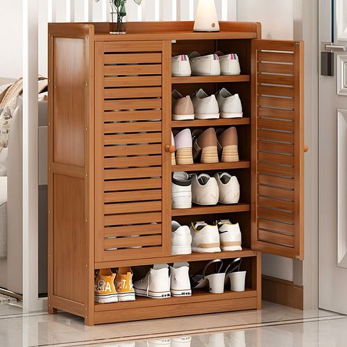 Contemporary Wooden Shoe Storage with Door