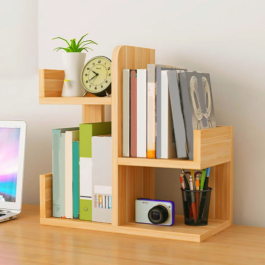 Mini Tabletop Wooden Bookshelf for Home & Office