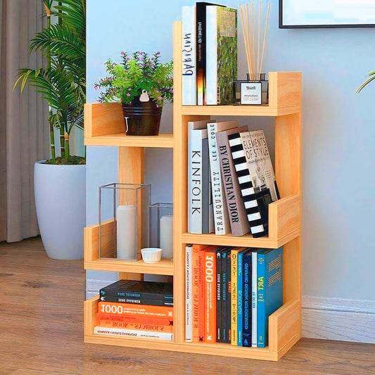 Mini Wooden L-Shaped Bookshelf