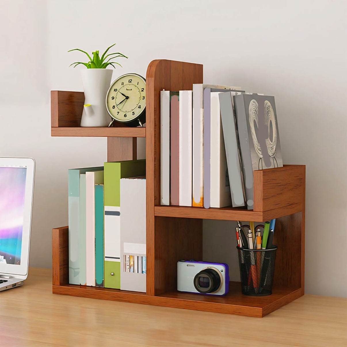 Mini Tabletop Wooden Bookshelf for Home & Office