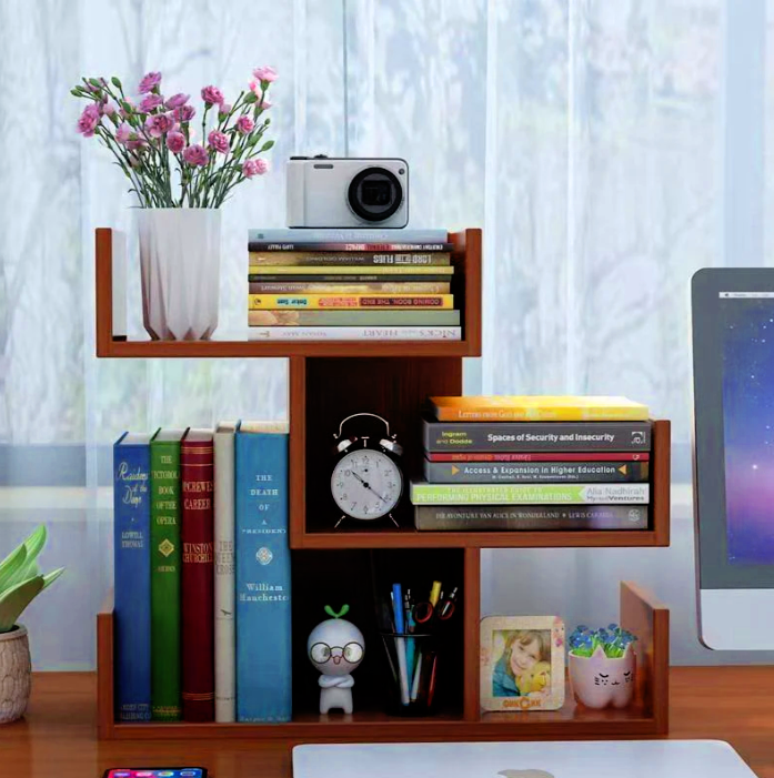 Sleek Tabletop Bookshelf for Study Table