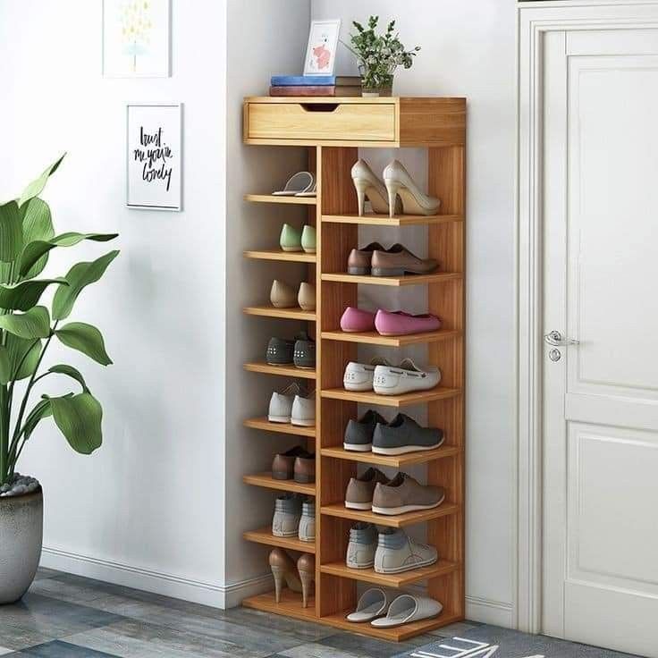 Minimalist Wooden Shoe Storage with Drawer